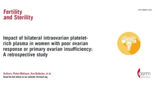 PRP in Poor Ovarian Response and POI - Fertility and Sterility