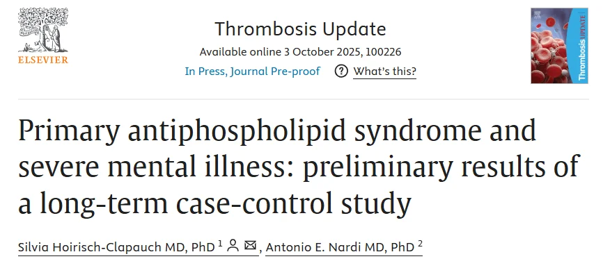 New Evidence Links APS Antibodies to Severe Mental Illness – Thrombosis Update