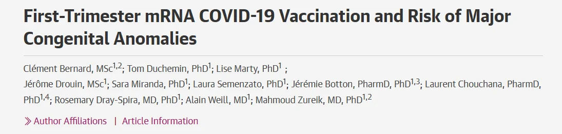 Gregory Zimet: JAMA Study of 130,000 Pregnancies Finds Zero Congenital Risks from First-Trimester COVID-19 Vaccination