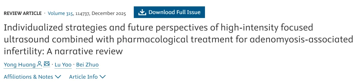 Combining HIFU and Pharmacotherapy Shows Promise for Adenomyosis-Related Infertility – EJOG