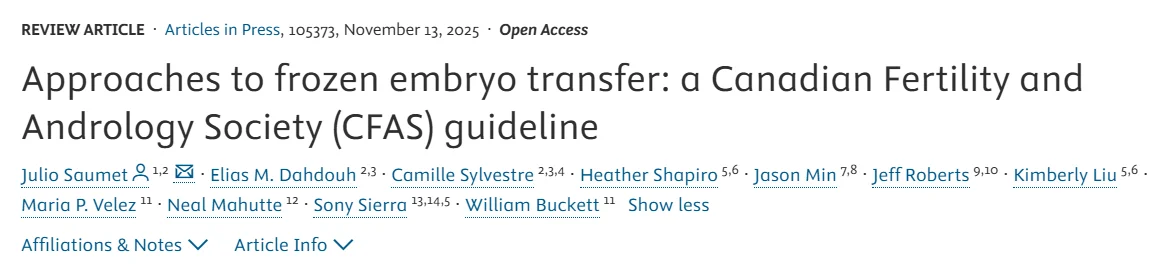 New Guidelines on Frozen Embryo Transfer Released – RBMO