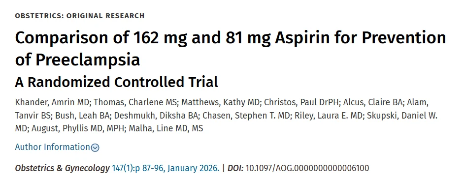 Robert Brown: Prevention of Preeclampsia Dose of ASA