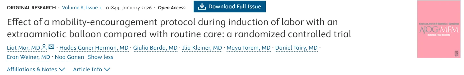 Walking During Induction of Labor? – AJOG MFM