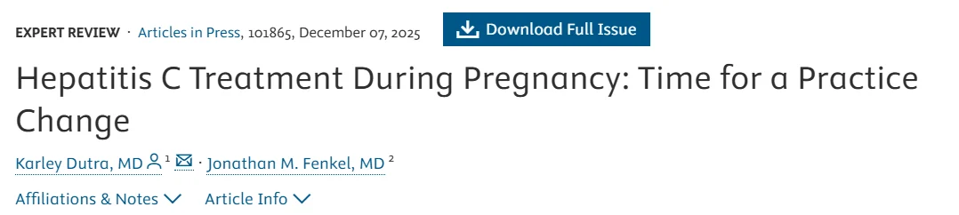 Evidence and Guidance of Hepatitis C Therapy in Pregnancy – AJOG MFM