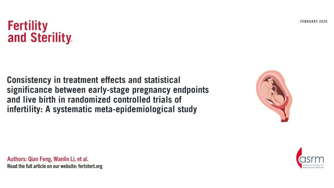 Early Pregnancy Endpoints vs Live Birth: Are RCT Results Consistent? – Fertility and Sterility