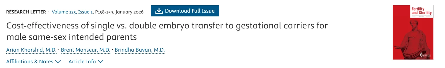 Cost-Effectiveness of Embryo Transfers for Same-Sex Parents – Fertility and Sterility