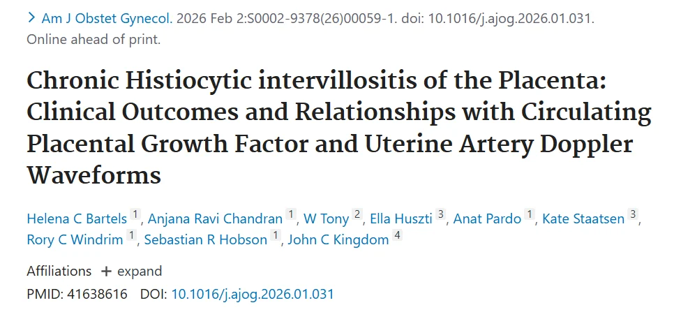 Kate Staatsen: Excited to Share My New Publication on Chronic Histiocytic Intervillositis in AJOG