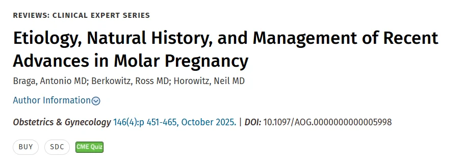 Robert Brown: Advances in Molar Pregnancy