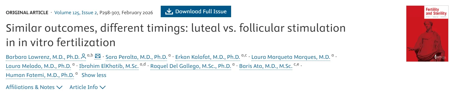 Luteal vs. Follicular Stimulation in IVF – Fertility and Sterility