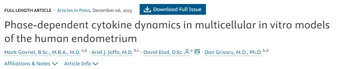 Phase-Dependent Cytokine Dynamics of Endometrium – Fertility and Sterility