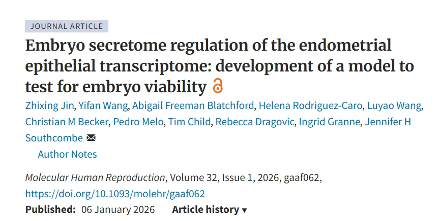 Yifan Wang: New Publications Explore Extracellular Vesicles and Embryo–Endometrium Communication