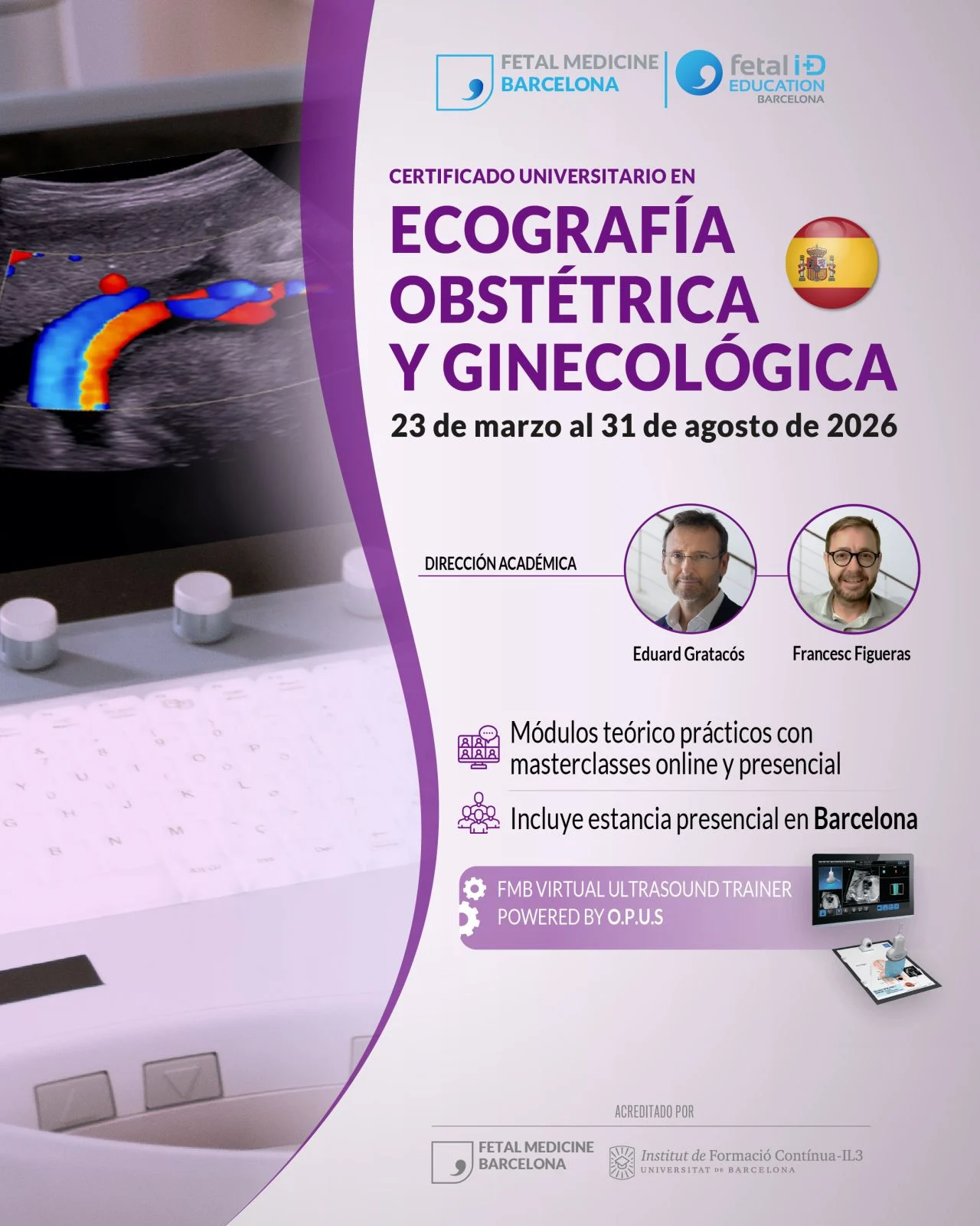 University Certificate in Obstetric and Gynecological Ultrasound Opens in Barcelona – Fetal Medicine Barcelona