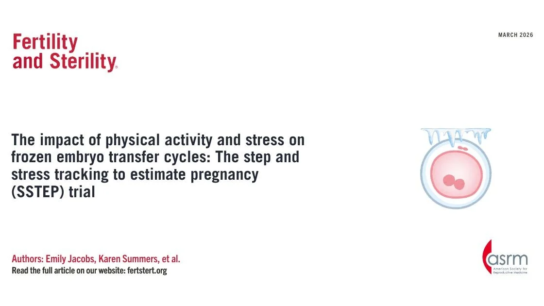 The Impact of Physical Activity and Stress on Frozen Embryo Transfer – Fertility and Sterility