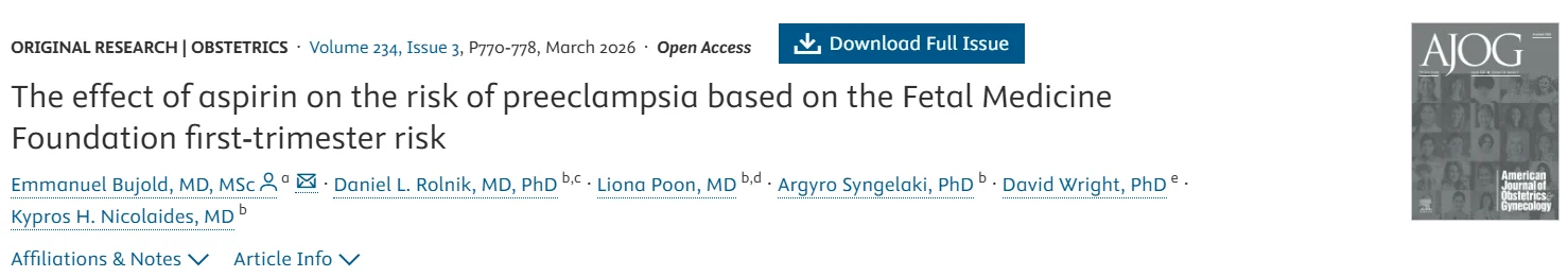 Christopher Robinson: The Effect of Aspirin on the Risk of Preeclampsia