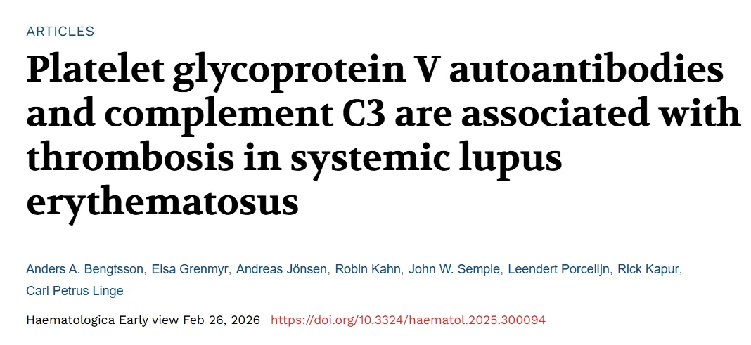 Carl Petrus Linge: Study Identifies New Antibody Linked to Thrombosis Risk in SLE