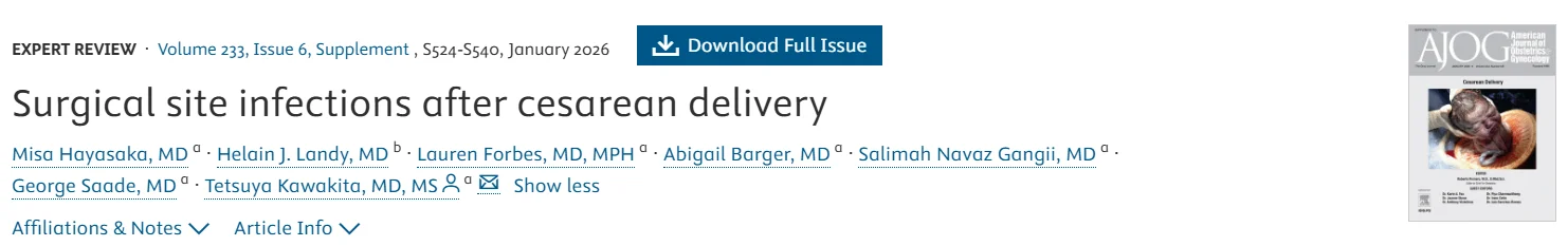 Christopher Robinson: Surgical Site Infections After Cesarean Delivery