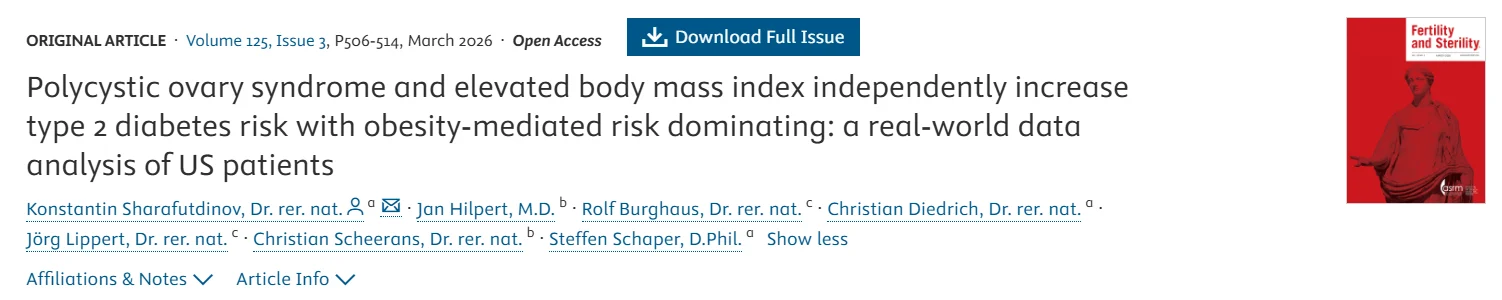 PCOS and Higher BMI Linked to Increased Risk of Type 2 Diabetes – Fertility and Sterility