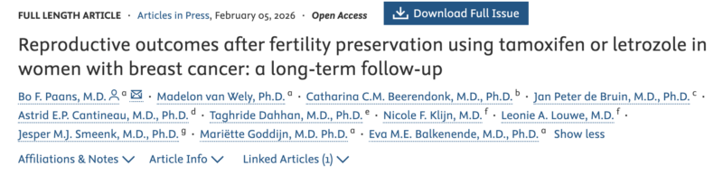 Tamoxifen or Letrozole for Fertility Preservation in Breast Cancer! – Fertility and Sterility