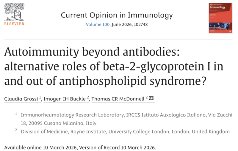 Thomas McDonnel: Beta-2-Glycoprotein I Beyond Antibodies and APS
