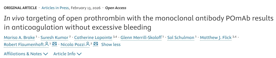 Nicola Pozzi: New Mechanism to Reduce Thrombus Formation Without Increasing Bleeding Risk