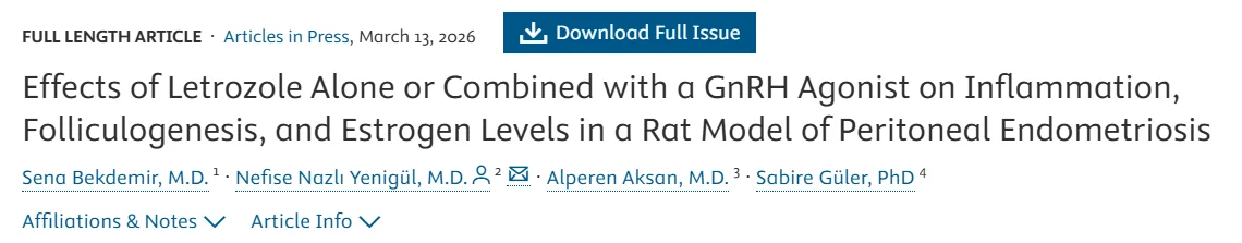 Letrozole Alone or Combined with a GnRH Agonist for Peritoneal Endometriosis – Fertility and Sterility