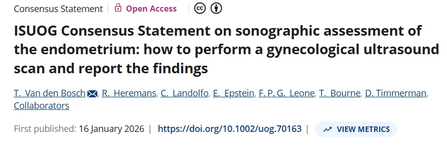 Latest ISUOG Consensus Statement on the Sonographic Assessment of the Endometrium