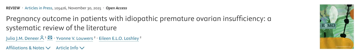 Pregnancy Outcome in Patients With POI – RBMO