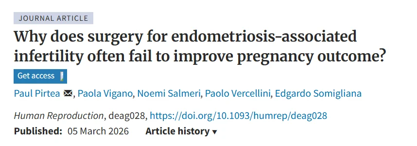 Yannick Hurni: Why Does Surgery for Endometriosis-Associated Infertility Fail to Improve Pregnancy Outcomes?