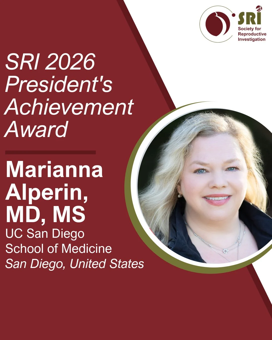 President’s Achievement Awards in Women’s Health Research – SRI
