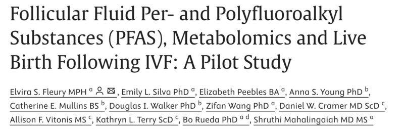 PFAS in Follicular Fluid, Metabolomics and Live Birth Following IVF – Fertility and Sterility