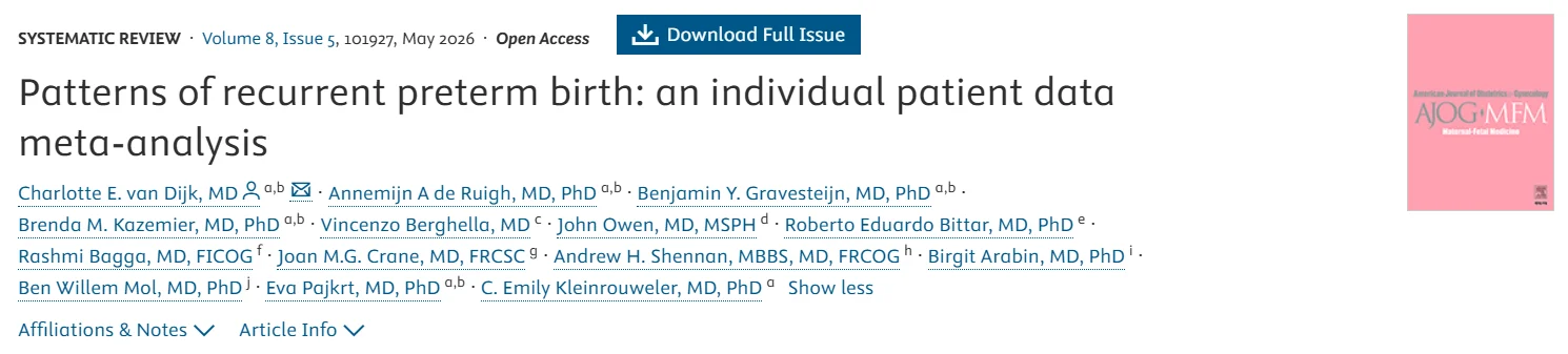 Andrew Shennan: AJOG Study Finds History of Spontaneous Preterm Birth Signals Ongoing Recurrence Risk