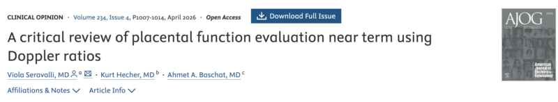 Christopher Robinson: Doppler Ratios for Evaluating Placental Function Near Term