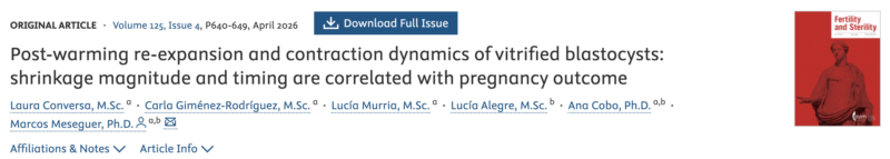 Post-Warming Re-Expansion and Contraction Dynamics of Vitrified Blastocysts – Fertility and Sterility