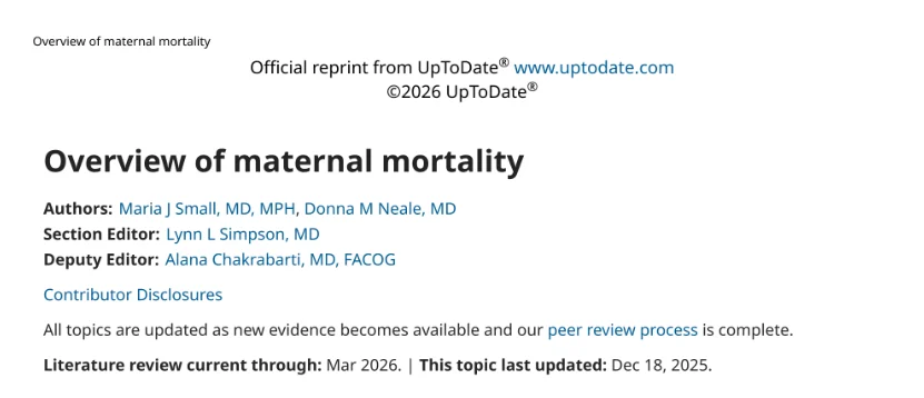 Robert Brown: Overview of Maternal Mortality