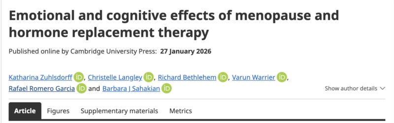 Hugo Bottemanne: Emotional and Cognitive Effects of Menopause and Hormone Replacement Therapy
