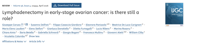Lymphadenectomy in Early-Stage Ovarian Cancer – IJGC