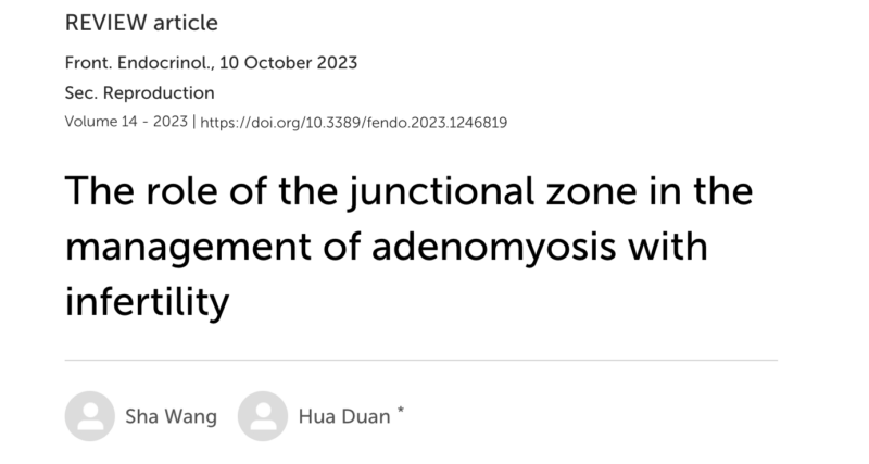 Marco Zaccaria: The Role of the Junctional Zone in the Management of Adenomyosis With Infertility
