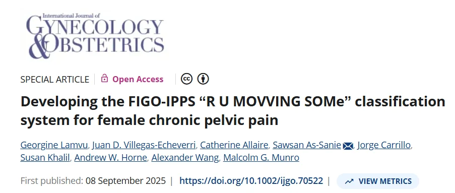 New FIGO-IPPS Classification for Female Chronic Pelvic Pain – IJGO