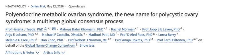 Polyendocrine Metabolic Ovarian Syndrome, the New Name for PCOS – PCOS Awareness Association