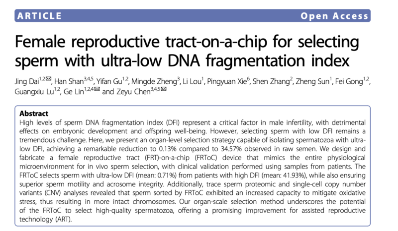 Eric Lameignere: Female Reproductive Tract-on-a-Chip Technology Could Transform Functional Sperm Selection