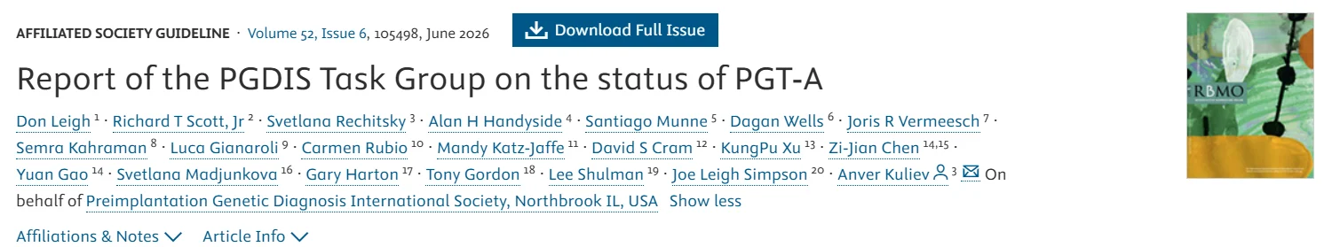 New PGDIS Report on PGT-A and IVF Embryo Selection – RBMO