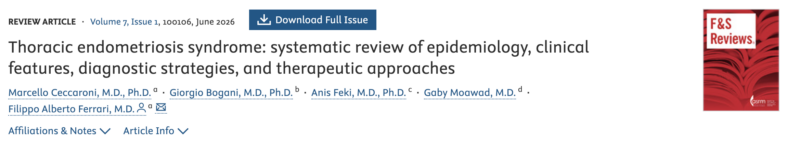 Fertility and Sterility Highlights Systematic Review on Thoracic Endometriosis Syndrome
