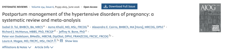 Christopher Robinson: Postpartum Management of the Hypertensive Disorders of Pregnancy