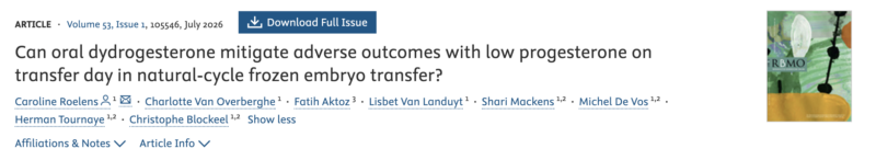 Can Oral Dydrogesterone Improve Outcomes in Natural-Cycle FET? – RBMO