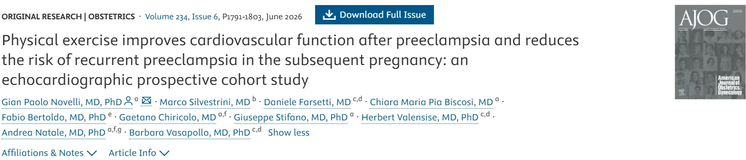 Christopher Robinson: Physical Exercise Improves Cardiovascular Function After Preeclampsia