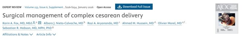 Christopher Robinson: Surgical Management of Complex Cesarean Delivery