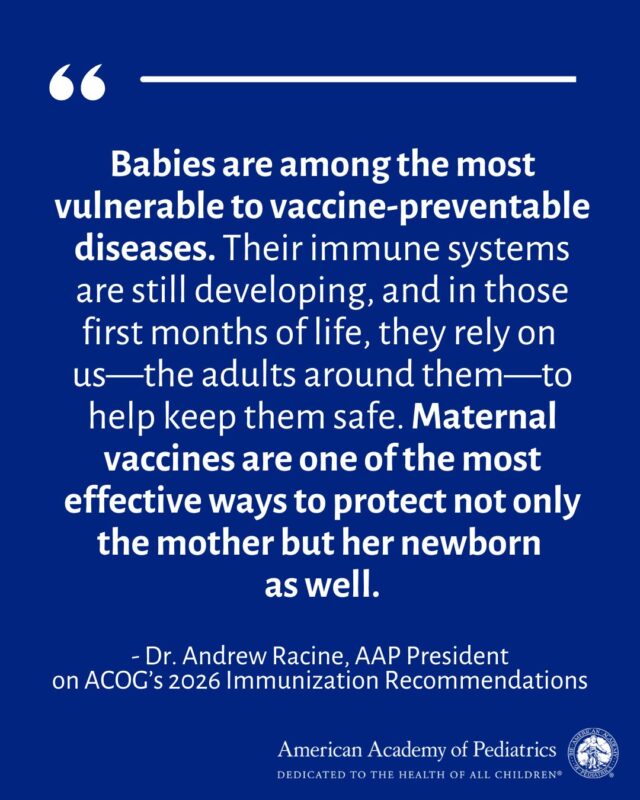 AAP Supports ACOG’s Latest Vaccine Recommendations – American Academy of Pediatrics