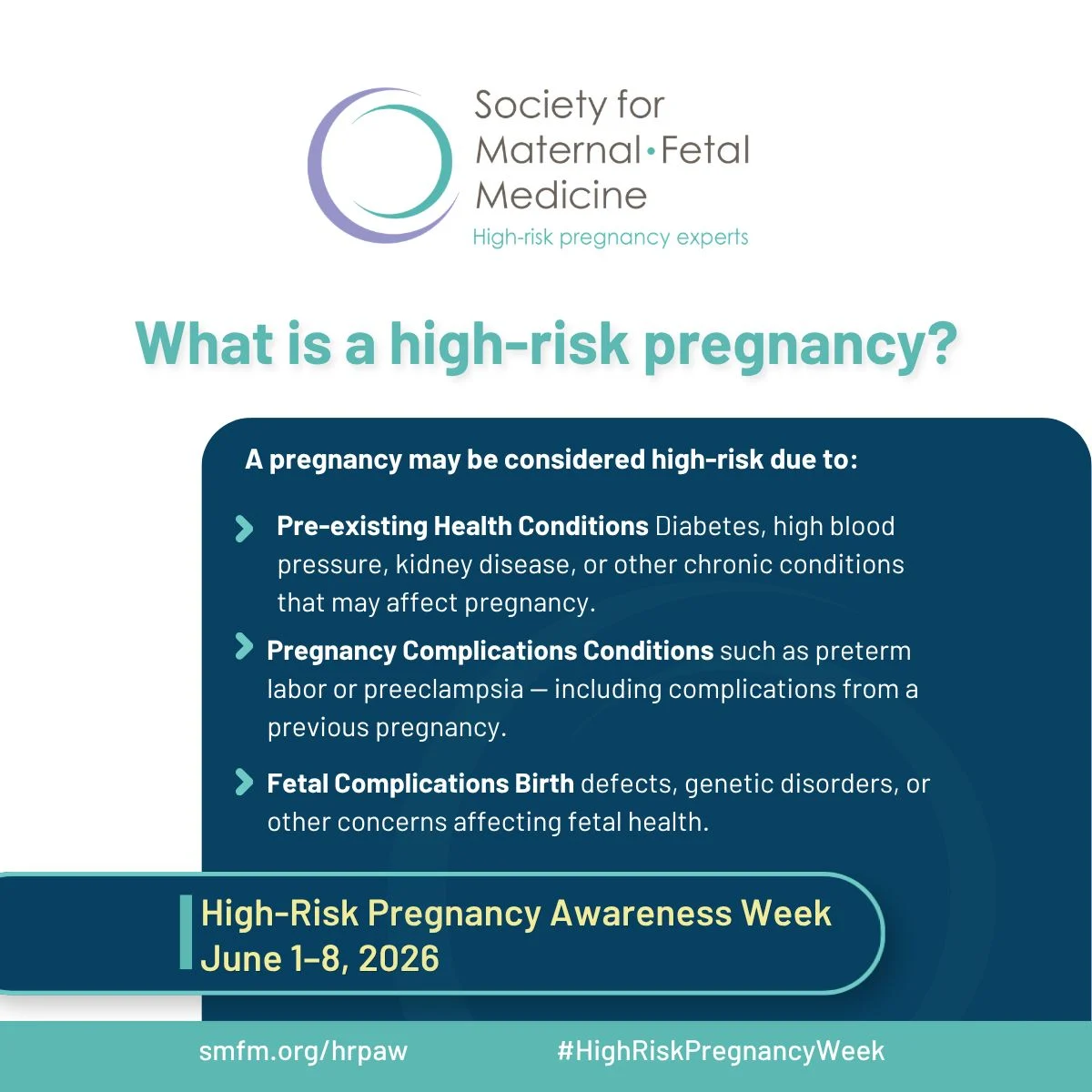 High Risk Pregnancy Awareness Week Highlights the Need for Better Maternal-Fetal Care – The Society for Maternal-Fetal Medicine