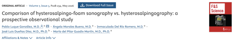 Comparison of Hysterosalpingo-Foam Sonography vs. Hysterosalpingography – Fertility and Sterility
