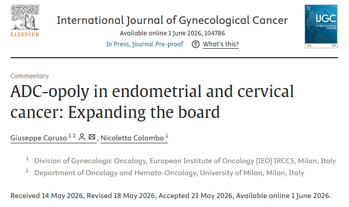 Giuseppe Caruso: ADC-opoly in endometrial and cervical cancer: Expanding the Board